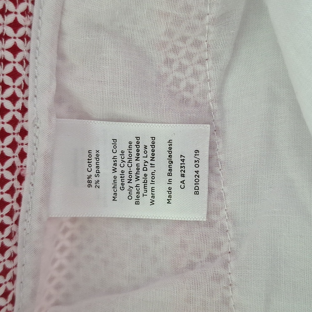 Talbots Capri Pants Red White Pattern - Picture 8 of 8